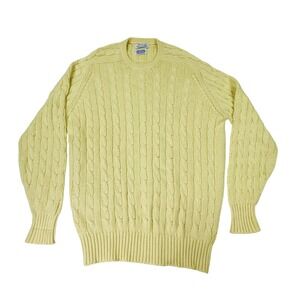 Christian Dior Boutique Monsieur Yellow Cable Knit Cotton Sweater
